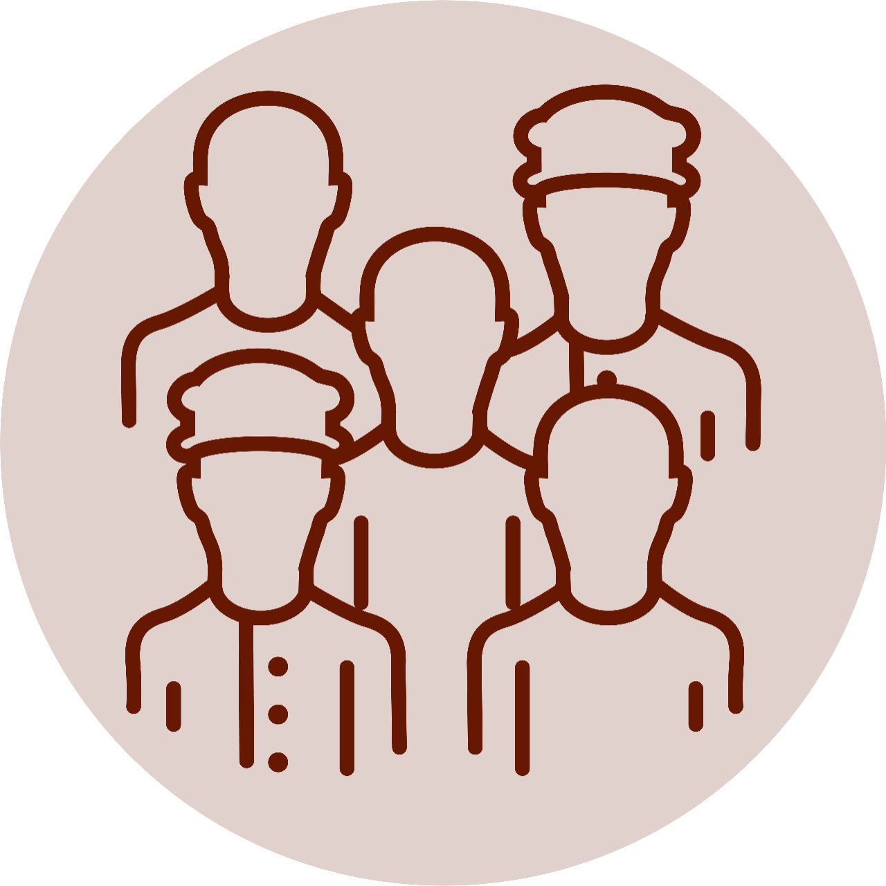 Icon fünf Mitarbeitende