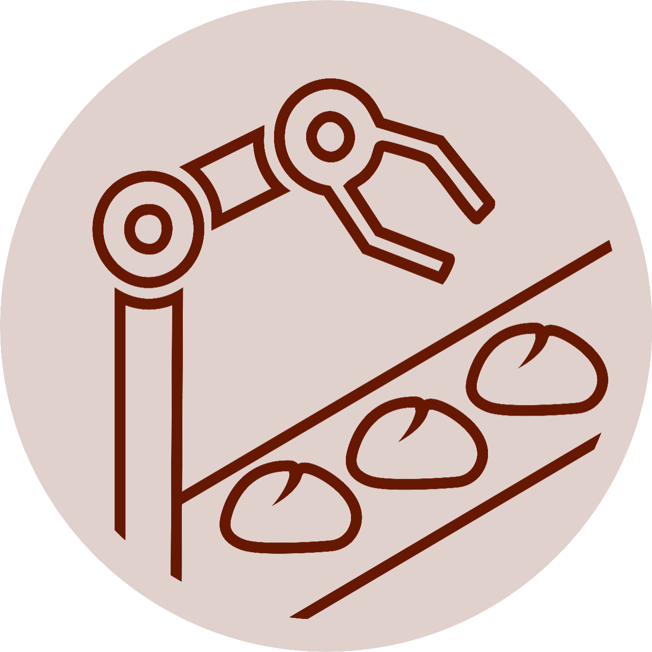 Icon Teig auf Fliessband